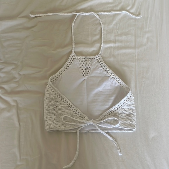 Garage White Knit Crop Top - Picture 4 of 6